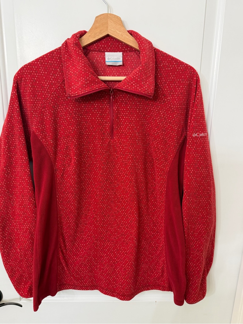 Columbia Men's Red Quarter-Zip Fleece Pullover